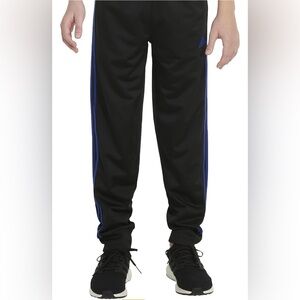 Adidas Kids | Large | Black Blue Stripped Regular Fit Joggers Cinched Ankles